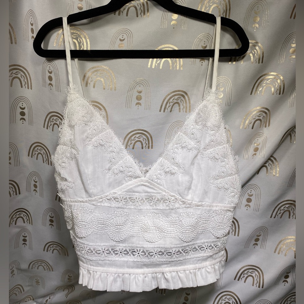 Dress Forum Ivory Lace Detail Top